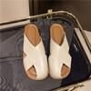 Hollow Flat Bottom Soft Bottom Bag Head Half Slippers Women's Summer 2025 Korean Version Round Head Lazy Slippers Women Wear Sandals Women