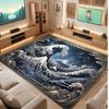 Octopus Sea Life Theme Crystal Velvet Floor Rug Personalized Custom Name Text Warm Carpet Home Decoration