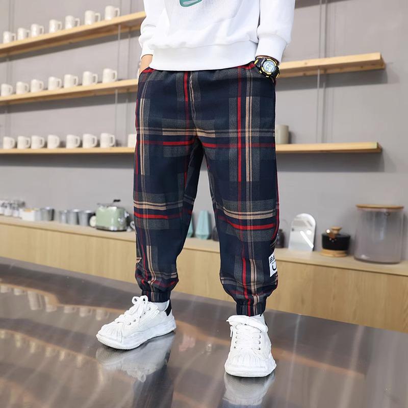 Boys' Spring & Autumn Casual Pants: Trendy Long Sportswear with Plus Velvet for Winter