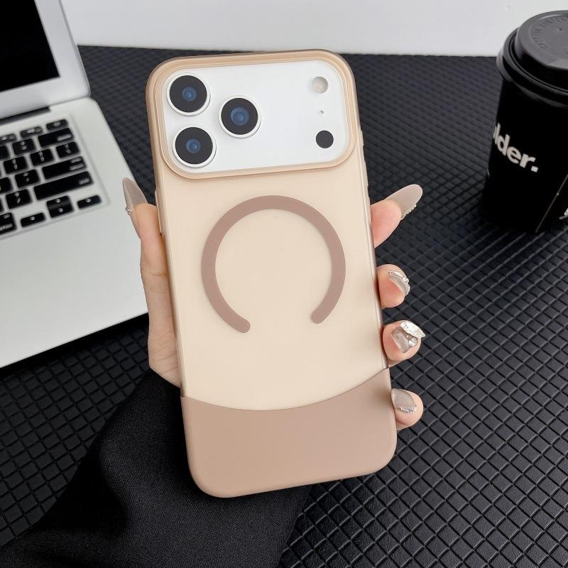 Applicable To Apple 17promax Splicing 2-in-1 Matte Magnetic Mobile Phone Case iPhone16 Acrylic Protective Case