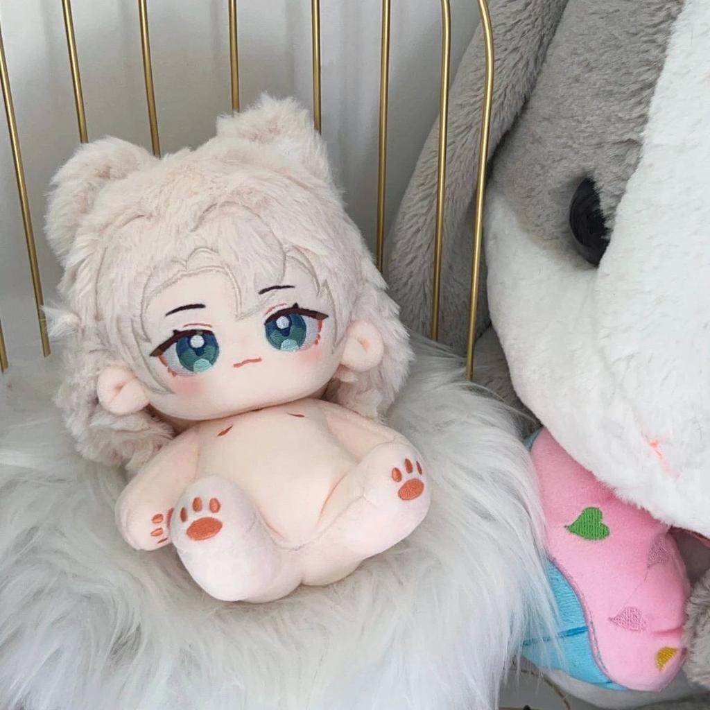 Genshin Impact Attribute 20cm Albedo Cotton Stuffed Dolls Cute Plush Puppet Toys for Children Adults Collectible Cos Model Gifts