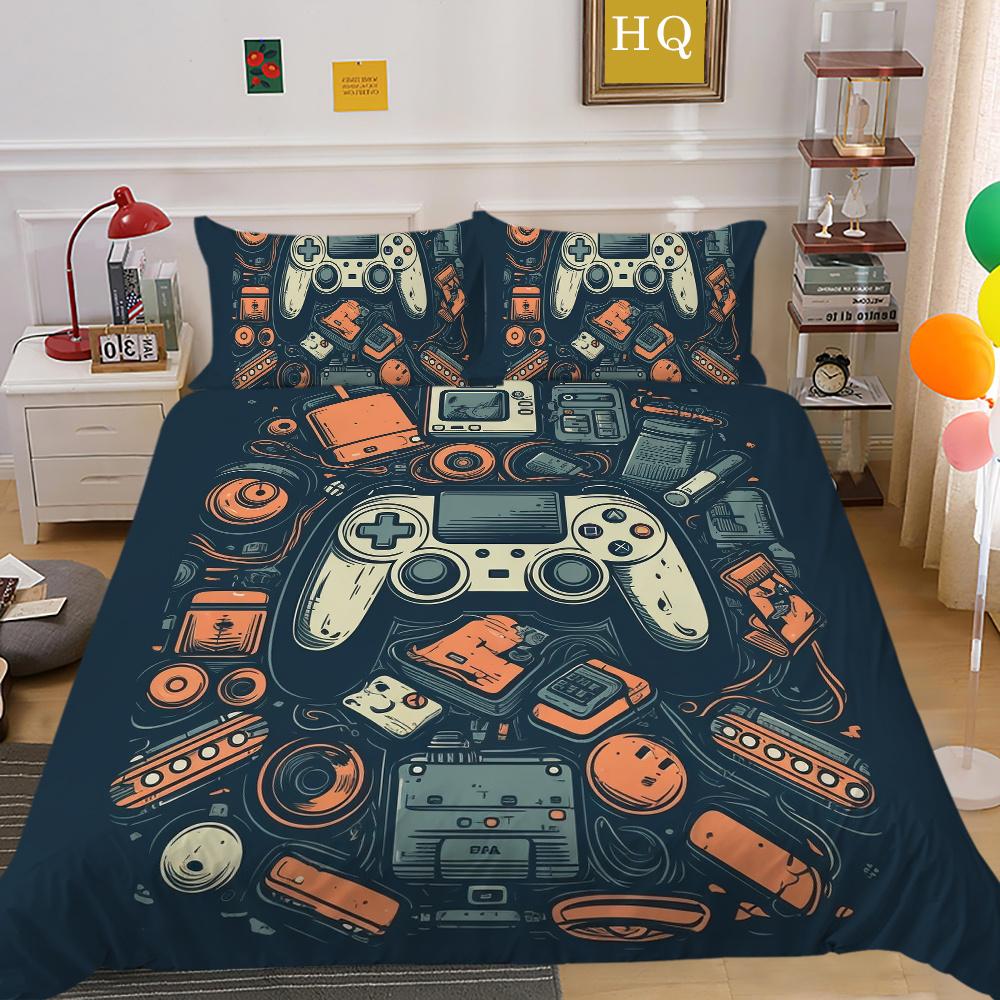 Capa de Edredom Estilo Jogo para Meninos Colchas para Casa Conjunto de Roupa de Cama Tamanho Queen Capa de Roupa de Cama da Moda Ternos de Roupa de Cama para Adolescentes