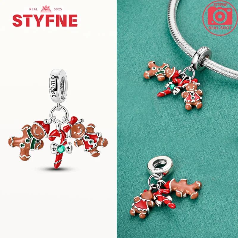 Copper New Christmas Charms Elk Santa Claus Bead Snowflake Bell Snowman Charm Fit Original Bracelet Diy Jewelry For Women