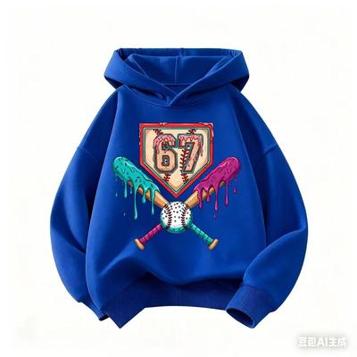 Spring 67 Kid Ice Cream Drip Meme Funny Six Seven Graphic Kids Hoodies Autumn Boys Streetwear Casual Trend Long Sleeve Girl Hoody
