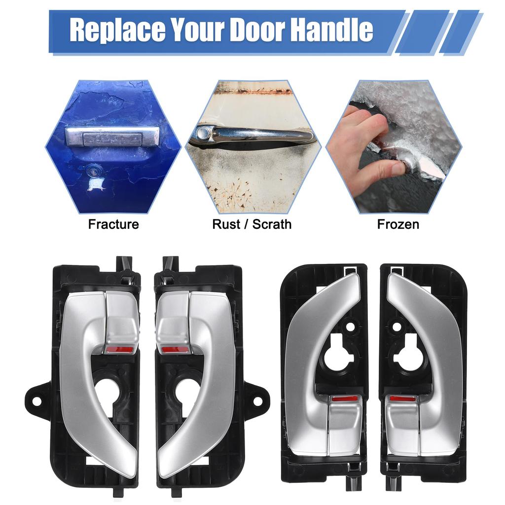 X AUTOHAUX Interior Door Front and Left and Right Side Pull Handles for Hyundai Sonata Part Number 1 Set Handles, Rear, 2005-2008, 826103K020GU,