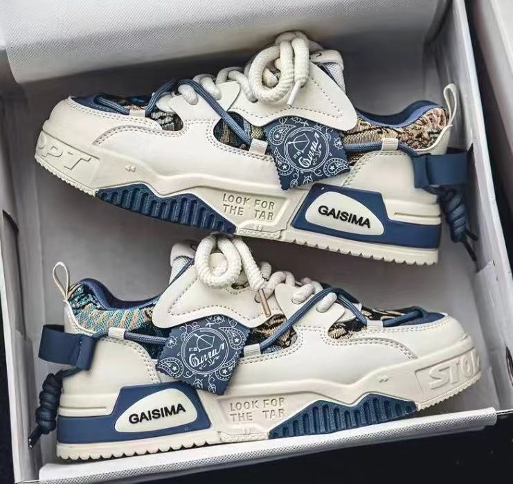 Men's Shoes Summer Breathable 2024 New Mesh Niche Design Board Shoes Sports and Leisure Boys Platform White Tide Shoes