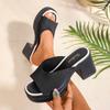2025 Summer Women's Open-Toe Thick Platform Flip Flops New Outdoor Chunky Heel Slide Slip Minimalist High Heels Zapatos