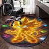 1 Stück Sonic the Hedgehog Super Saiyan Golden Anime Design Runder Teppich Bürostuhlmatte Rutschfeste Matte für Heimdekoration