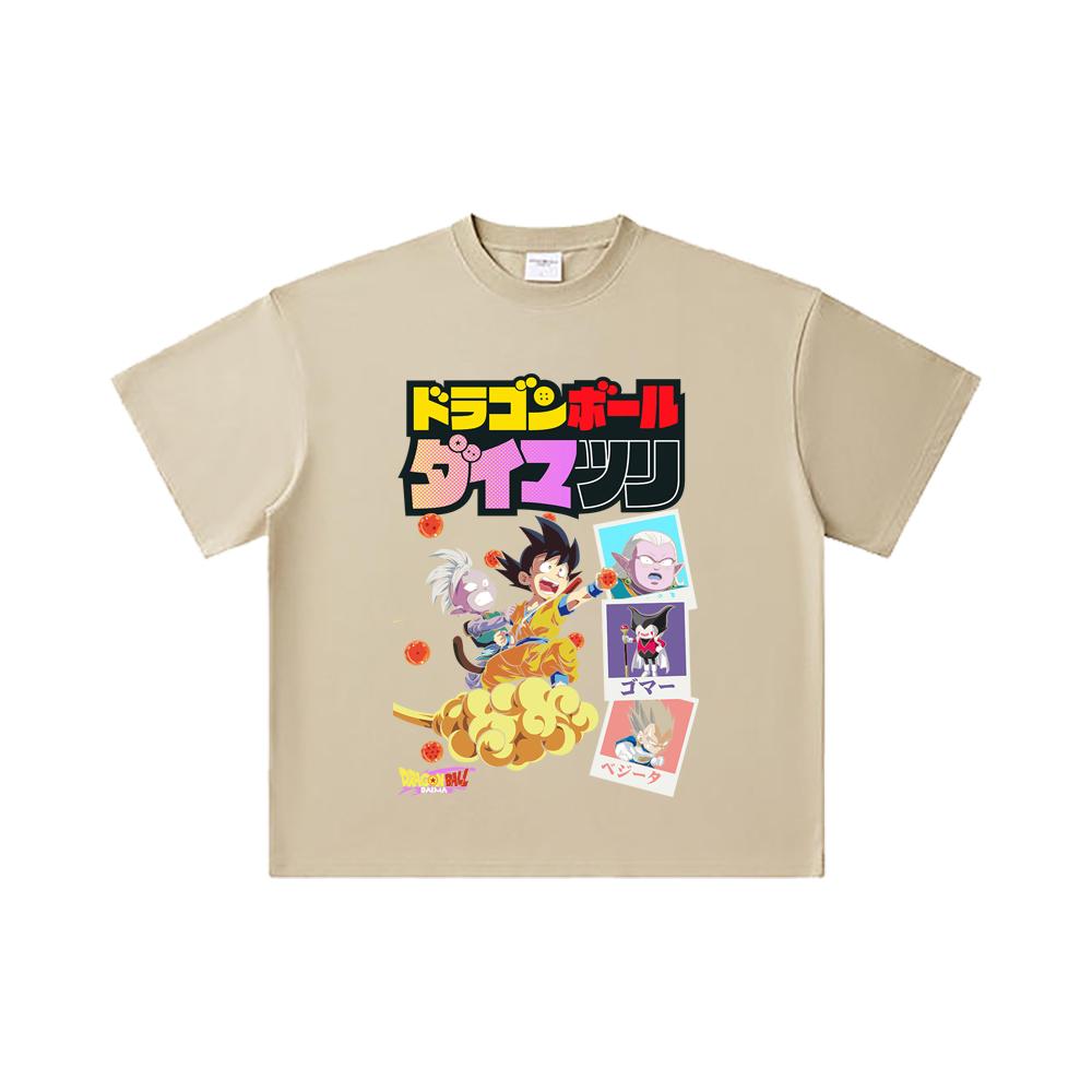 260 GSM Double Yarn 32 Count 100% Cotton Dragon Ball V34 Daima Print Unisex Heavy Cotton T Shirt