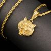 1pc Hip Hop Tiger Head Pendant Necklace with Rhinestone Fashion Men Stainless Steel for Boy Gifts Fashion Accessories Jewelry