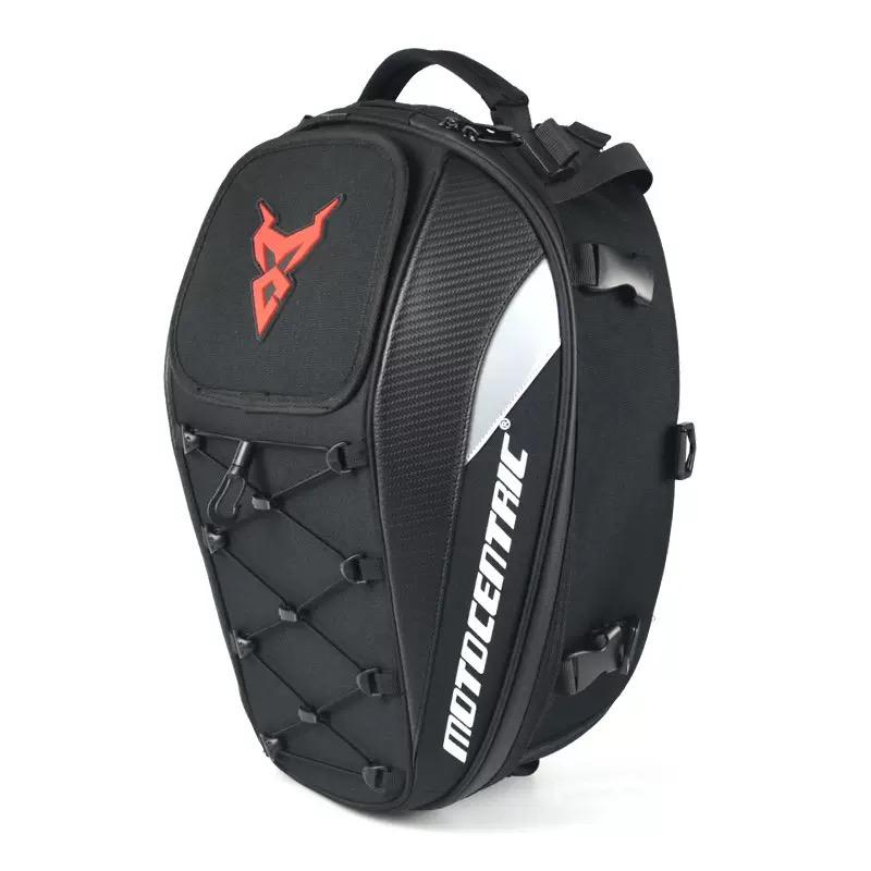 MOTOCENTRIC Motorcycle Back Seat Bags Waterproof Tail Bag Rear Seat Bag Multifunctional Motorbike Helmet Bag Moto Rider Backpack