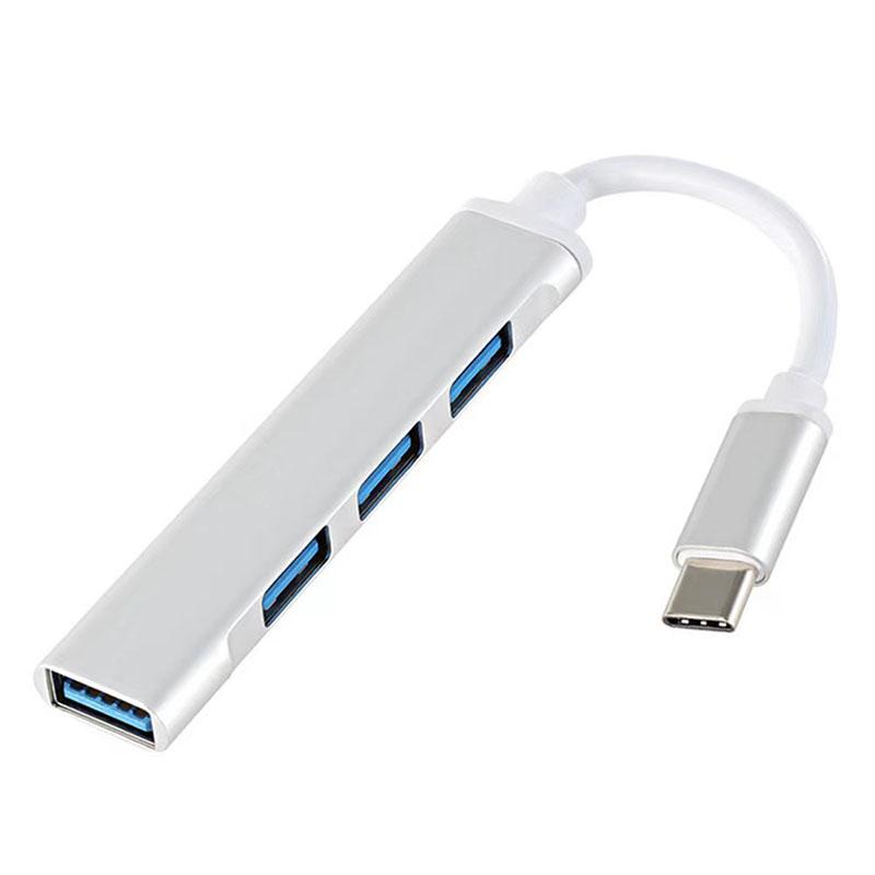 USB-C Хаб 1 на 4 Разветвителя USB 3.0 2.0 Хаб Док-станция из Алюминиевого Сплава 4 Порта Ультратонкий
