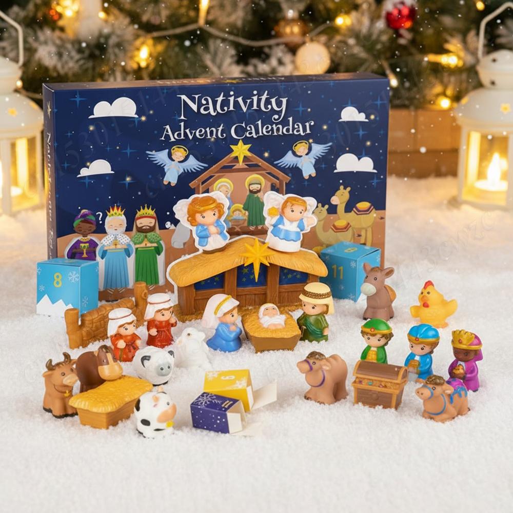 24 Days Nativity Advent Countdown Calendar 2025 Christmas Story Nativity Playset Christian Religious Advent Calendar For Kids