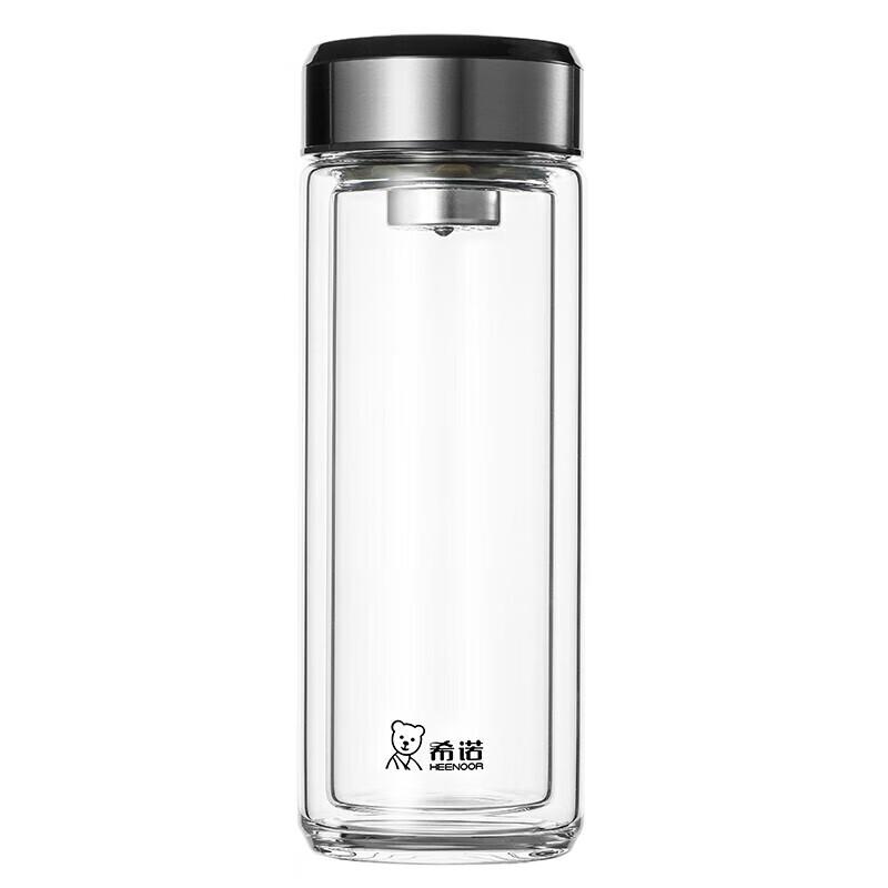 Xinuo XN-6713 Double-Layer Glass Travel Mug with Tea Infuser
