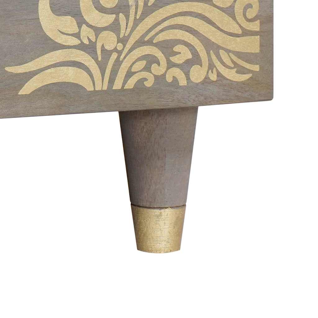 Coffee Table Gray 100 x 54 x 40 cm Solid Mango Wood