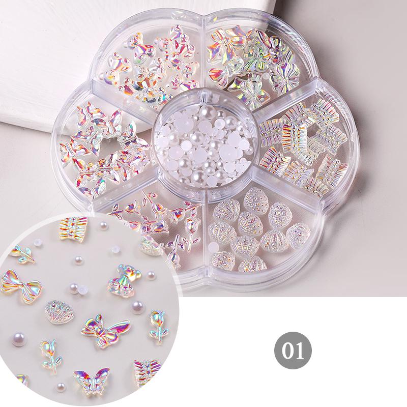 Mixed Color Nail Art Glitter Rhinestone Crystal Gems Jewelry Bead Manicure Decoration Accessories Nail Supplies For Professional