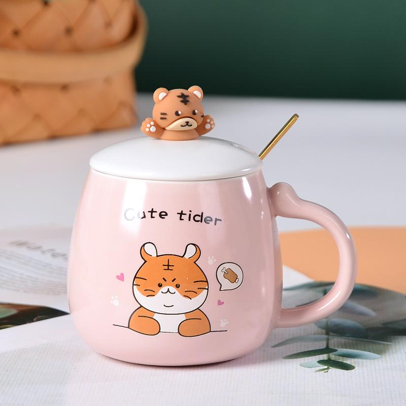 Novel Little Tiger Mug Souvenir Ceramic Mug  Creative Personalized Cartoon Ins Home Coffee Mug
