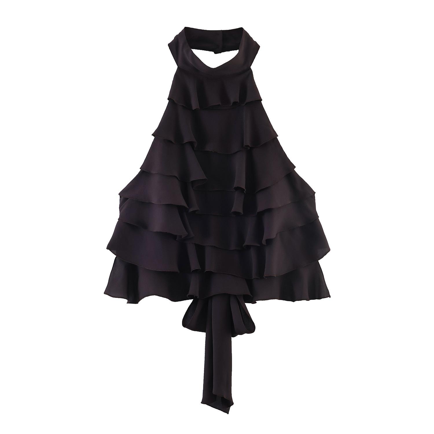 European and American women s clothing INS Internet celebrity popular fashion casual georgette neck collar top XS