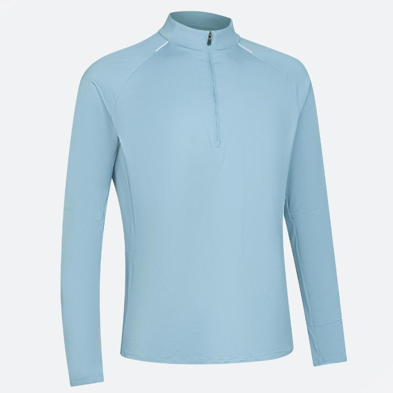 Decathlon KIPRUN 500 Series Sweat-Absorbing and Quick-Drying Maritime Airlines Breathable and Comfortable Long Sleeve T-Shirt Men's Washed Denim Blue