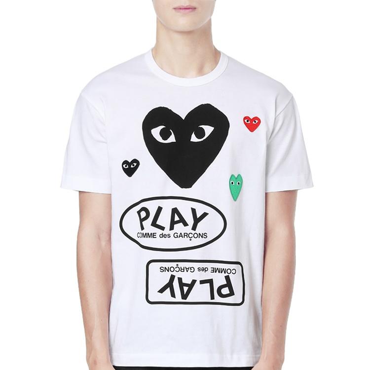 Comme des Garçons PLAY COMME Des GARCONS PLAY Multi Heart T-Shirt 'White Black' Men's AZ-T282-051-1