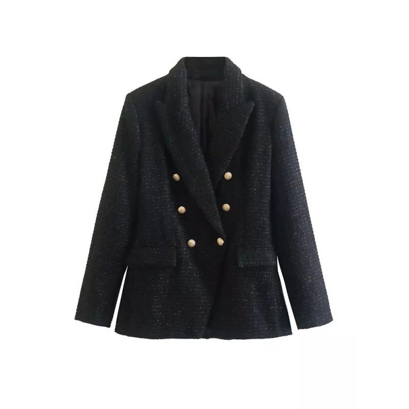 

2026 Autumn European & American Double-Breasted Casual Urban Suit Jacket Large чорний
