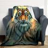 1PC Tiger Print Blanket, Throw For Sofa, Bed, Travel, Camping, Livingroom, And Bed, Printing Blanket With Soft And Warm Fabric Yy250918164