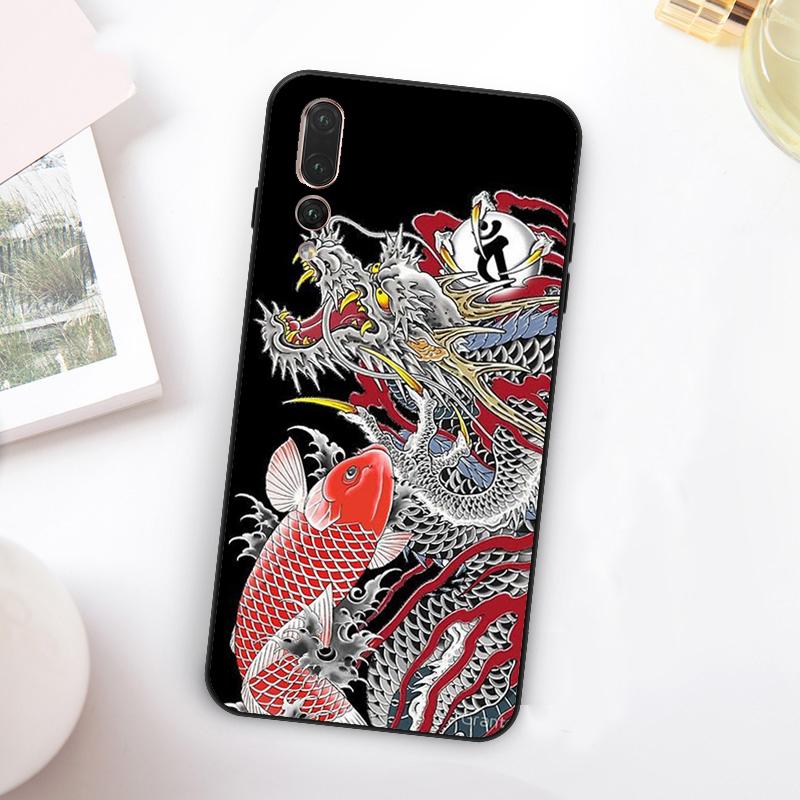 

Чехол для Huawei Nova Y73 Y72 Y90 Y70 Y60 Y91 Y61 12s 12i 11i 8i 9 10 SE P60 P30 Pro P40 Lite с татуировкой Дракона Якудза Huawei Nova 10