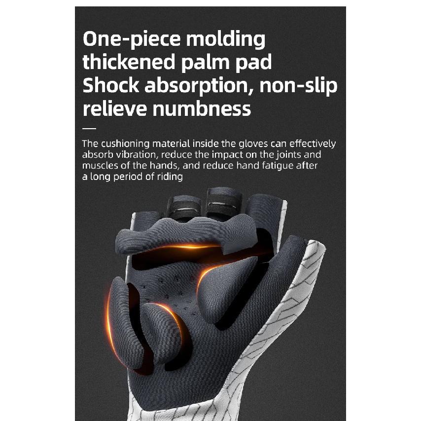 ROCKBROS Cycling Gloves Half Finger Breathable MTB Road Bike Gloves Shock Absorption Thickened Palm Pad Anti-slip Bicycle Gloves