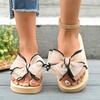 Fashion Women's Light Slippers Fashion Round Head Open Toe Matching Color Butterfly Knot Anti-slip Wear-resistant Sandals
