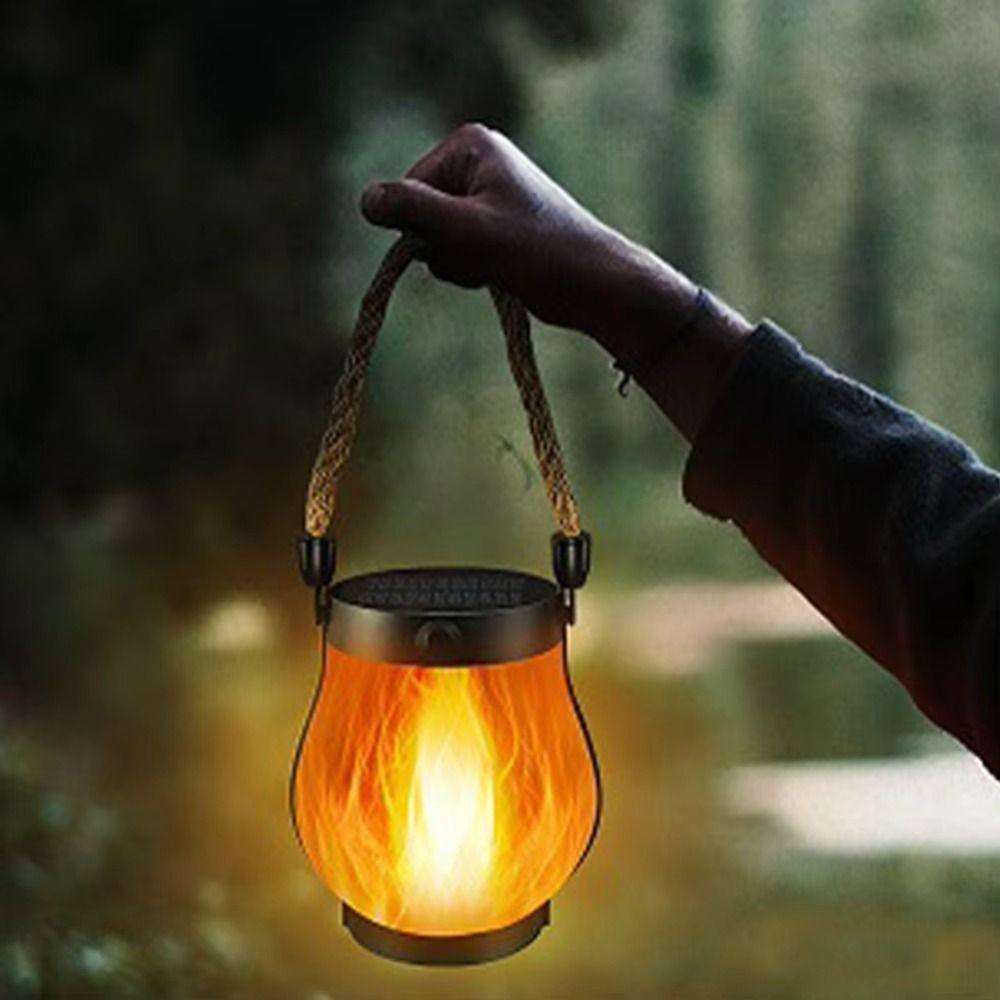 800 Lumens Solar Flame Light USB Rechargeable Garden Lantern  Christmas Decorations