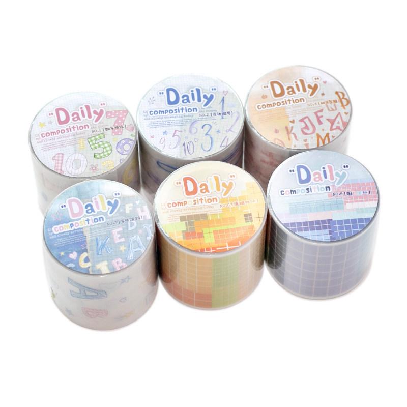 Gradient Color Journal Stickers: Numbers & Letters on Die-Cut Tracing Paper Tape for Daily Composition
