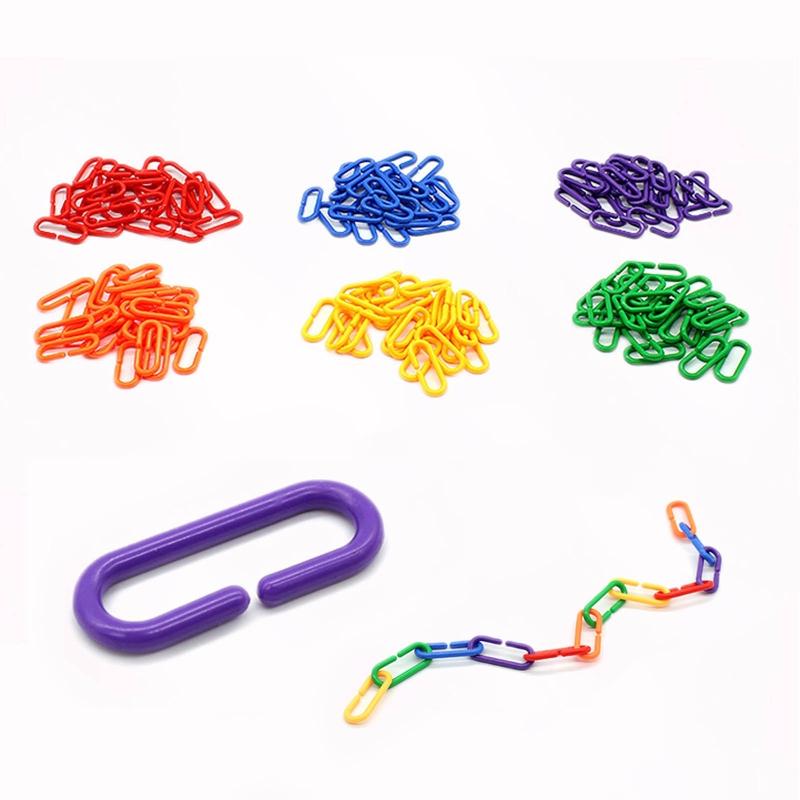 3D Puzzle Geometry Chain Buckle Building Set Toy Learning Teaching Aid Shape Learning Toy Preschool Counting Toys