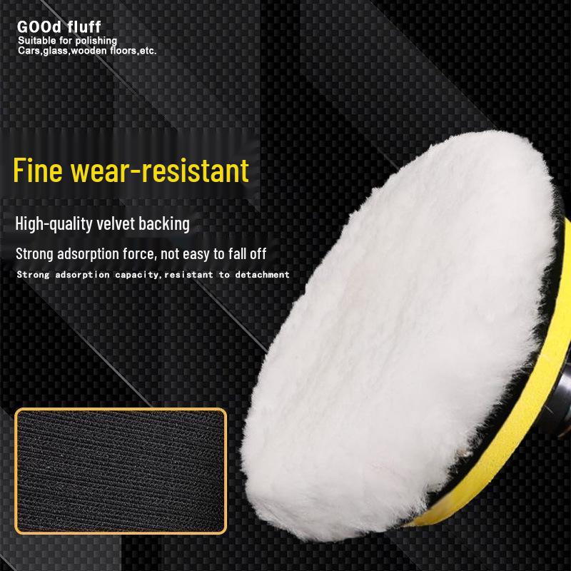 5-częściowy samoprzylepny zestaw padów polerskich z imitacji wełny o wysokiej gęstości (3-7 cali)
