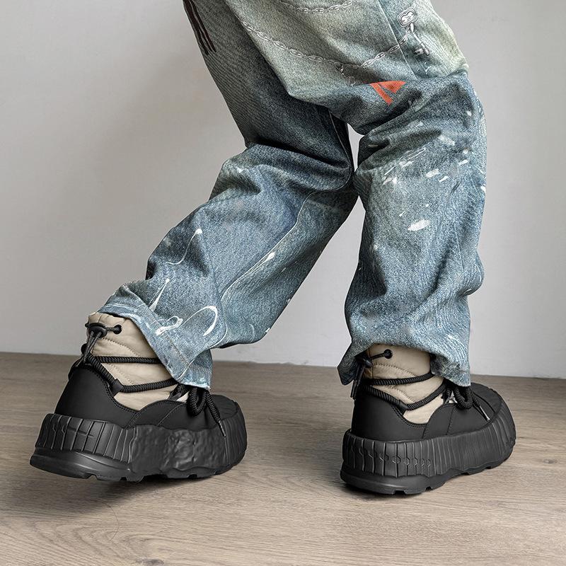 Snow Boots, New Winter Velvet and Velvet Warm Cotton Shoes, Dissolving Soles, Platform Casual Bread Shoes