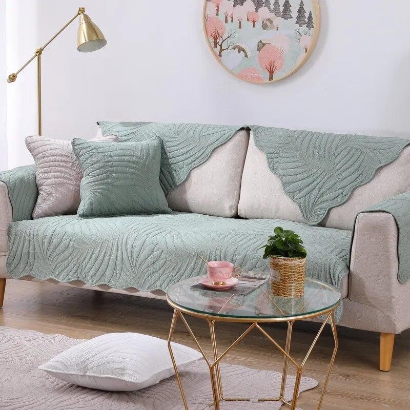 Moderní japonský potah na pohovku Super měkká bavlněná látka Protiskluzové podsedáky na pohovku Potah Zesílená prošívaná pohovková deka Kryt na gauč