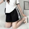 Bow Active Everyday Shorts for Women In Summer Thin Updated Style for Wear Quick-drying Wide-leg Everyday Striped Three-point Pants