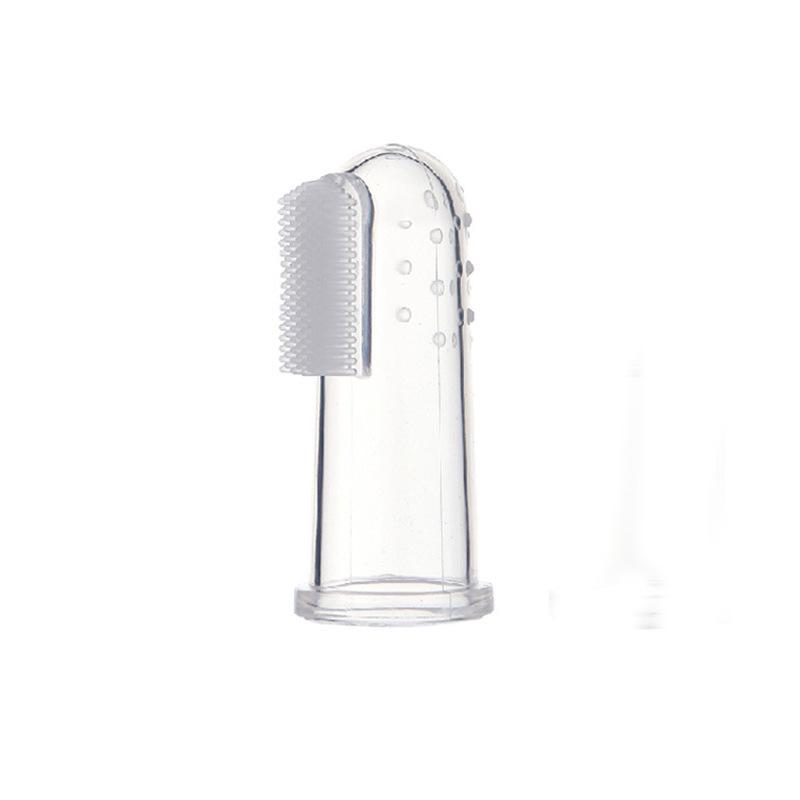 Mjuk Silikon Baby Finger Tandborste & Tungskrapa