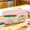 Estuche de Lápices de Dibujos Animados con Cremallera y Cordón Bolsa de Papelería Multifuncional para Estudiantes Gran Capacidad Resistente al Agua Lápiz para Material Escolar