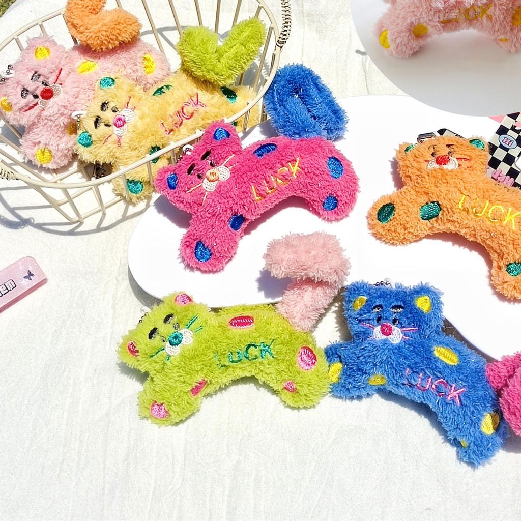 Fashionable Lovely Cartoon Cats Sturdy Plush Charm Pendant Versatile Keyring and Phone Decoration for Trendy Women