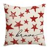 Independence Day Pillow Five-Pointed Star Print Car Cushion Bedside Cushion Linen Pillow Case