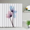 Retro Beautiful White Flowers Shower Curtains Spring Floral Watercolor Fashion Bathroom Curtain Bathtub Home Decor With Hook