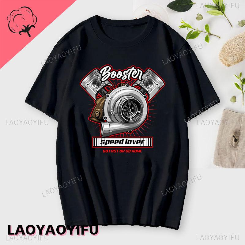2024 New Turbo Spins Printing T Shirt for Unisex Summer Cotton Crewneck Tops Shirt Fashion Personality Tshirts Unisex Sweashirt Tee Unisex
