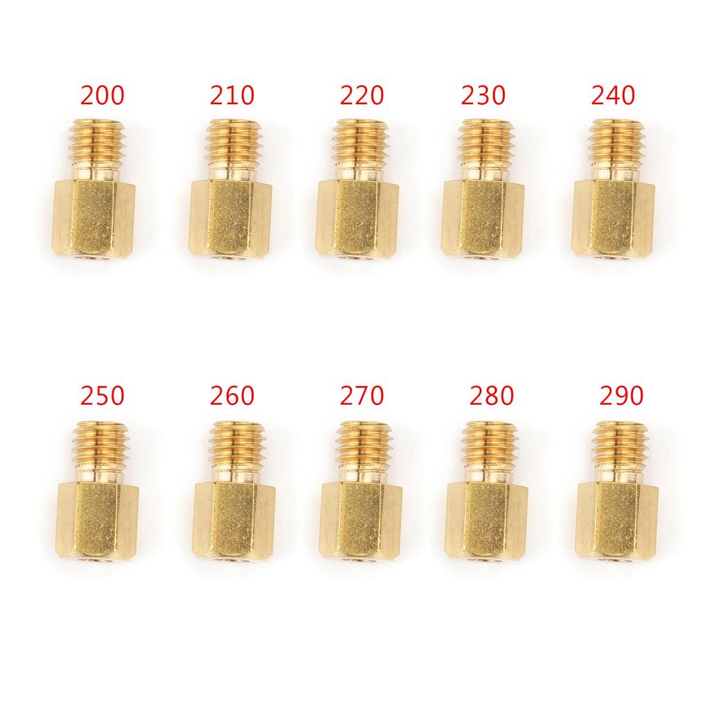 10 STK Sekskanttype Hoveddyser For MIKUNI VM/TM/TMX Forgasser 200-290 220 250 4/042