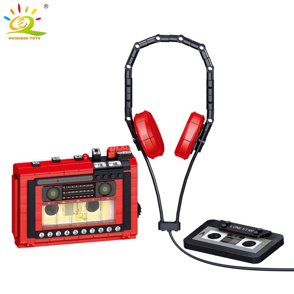 457PCS Simulation MOC Radio Kassettenrekorder Modell Mikro Bausteine Mini Ziegel Kinder Stadt Bauspielzeug für Kind