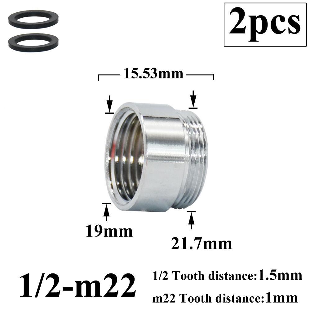 2 יחידות 1/2 שינוי ל- 16 18 20 22 24 26 28 מ"מ חוט זכר נקבה ברז מתאם מטבח חדר אמבטיה פליז Bubbler מים משותף אבזרי