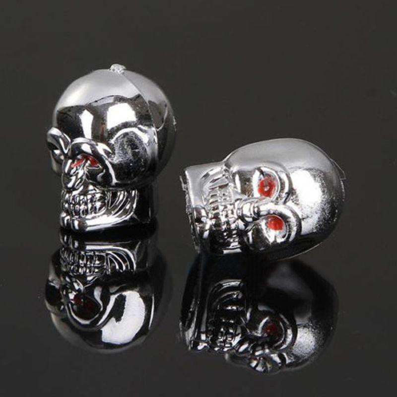 5Pc Skull Tyre Tire Wheel Car Auto Valves Dust Stem Cover BicycleMotocycle