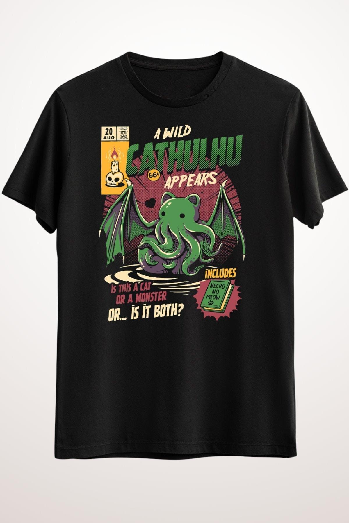 

Мужская черная футболка Cathulhu Classic