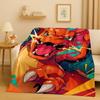 3D  Charizard Pokemon Cartoon Christmas Gift Flannel Blanket,Ultra Soft Plush Throw for Home Bedroom Bed Sofa Cover Kids