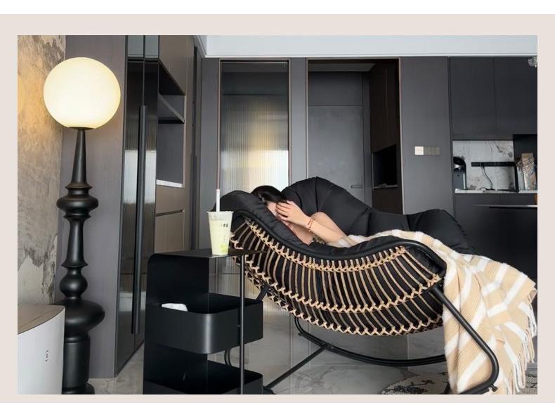 Bird's Nest Recliner: Rocking Leisure Chair and Lazy Sofa for Balcony or Home Use.