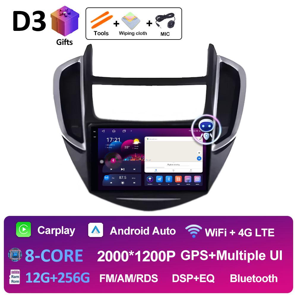 Wireless Carplay pentru Chevrolet Trax 2014 2015 2016 Radio Player Bluetooth DSP Stereo Android Auto 2.5D Ecran tactil Unitate principală 4G